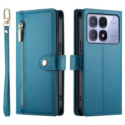 DF-011 For Xiaomi Redmi K70 Ultra Case Zipper Pocket Wallet Leather Phone Cover with Straps