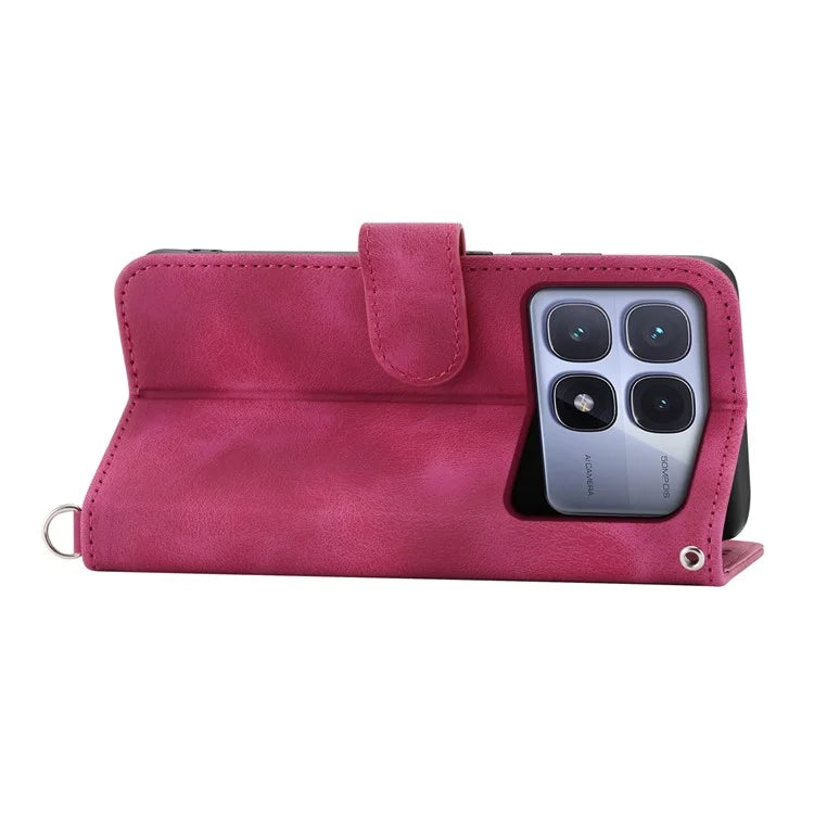 For Xiaomi Redmi K70 Ultra Case Flower Pattern PU Leather Wallet Phone Cover with Strap