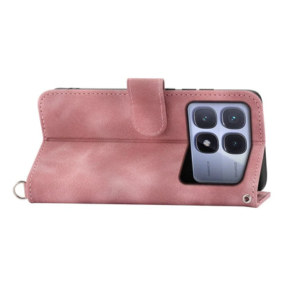 For Xiaomi Redmi K70 Ultra Case Flower Pattern PU Leather Wallet Phone Cover with Strap