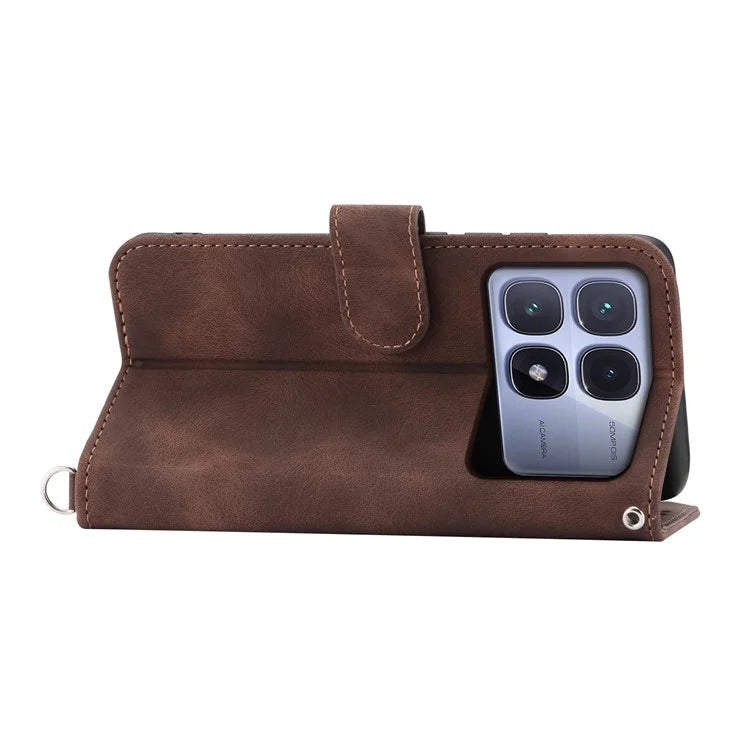 For Xiaomi Redmi K70 Ultra Case Flower Pattern PU Leather Wallet Phone Cover with Strap