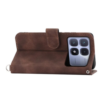 For Xiaomi Redmi K70 Ultra Case Flower Pattern PU Leather Wallet Phone Cover with Strap