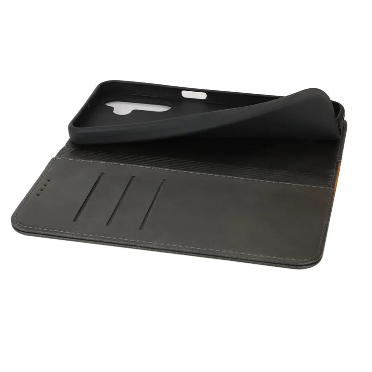 For Samsung Galaxy A15 5G Case Calf Texture 3 Card Slots Color Splicing Leather Phone Cover