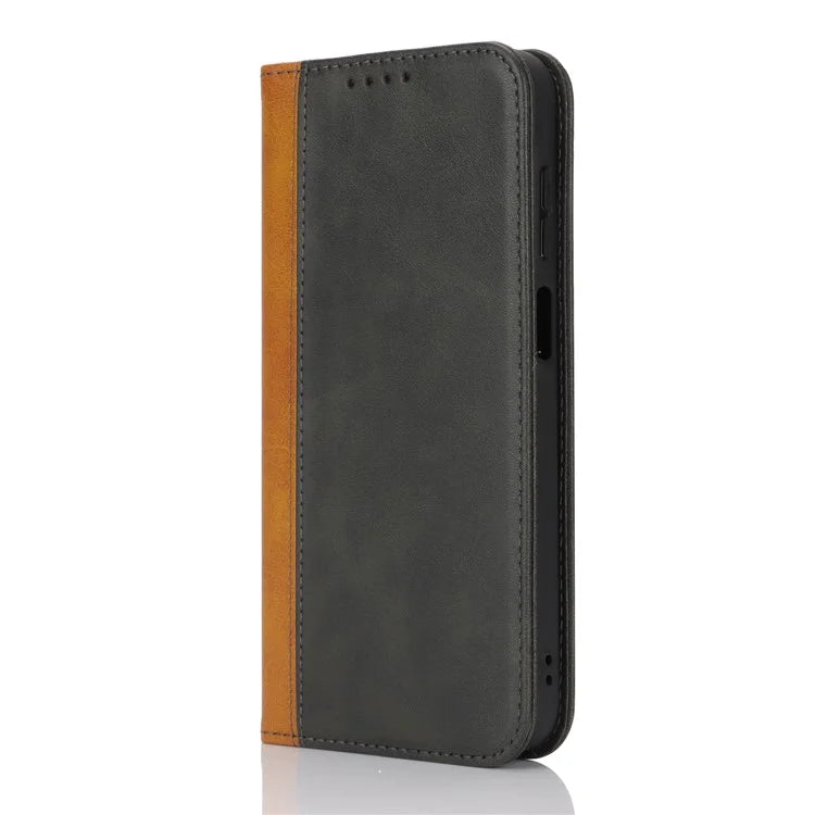 For Samsung Galaxy A15 5G Case Calf Texture 3 Card Slots Color Splicing Leather Phone Cover