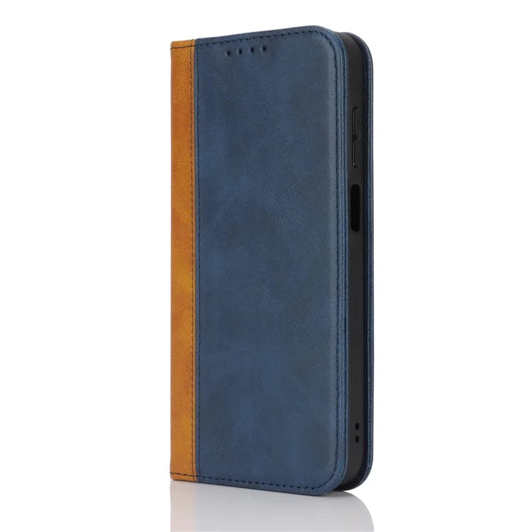 For Samsung Galaxy A15 5G Case Calf Texture 3 Card Slots Color Splicing Leather Phone Cover