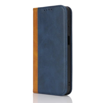 For Samsung Galaxy A15 5G Case Calf Texture 3 Card Slots Color Splicing Leather Phone Cover