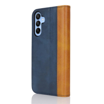 For Samsung Galaxy A15 5G Case Calf Texture 3 Card Slots Color Splicing Leather Phone Cover