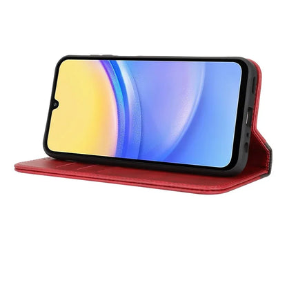 For Samsung Galaxy A15 5G Case Calf Texture 3 Card Slots Color Splicing Leather Phone Cover
