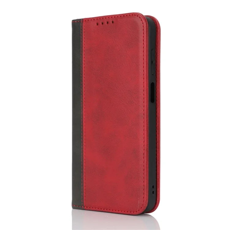 For Samsung Galaxy A15 5G Case Calf Texture 3 Card Slots Color Splicing Leather Phone Cover