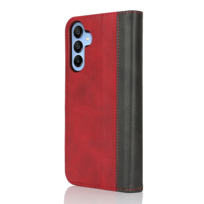 For Samsung Galaxy A15 5G Case Calf Texture 3 Card Slots Color Splicing Leather Phone Cover