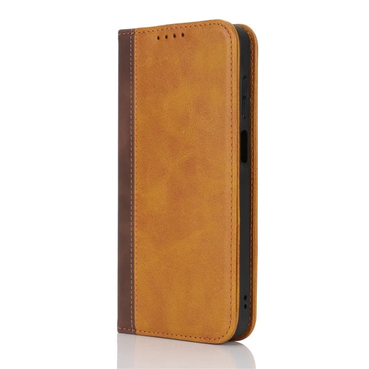 For Samsung Galaxy A15 5G Case Calf Texture 3 Card Slots Color Splicing Leather Phone Cover