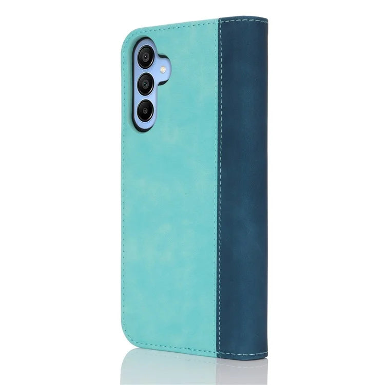 For Samsung Galaxy A15 5G Case Calf Texture 3 Card Slots Color Splicing Leather Phone Cover
