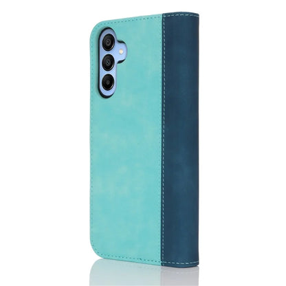 For Samsung Galaxy A15 5G Case Calf Texture 3 Card Slots Color Splicing Leather Phone Cover