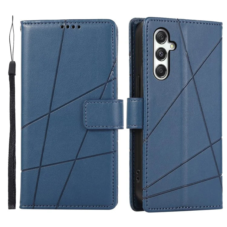 DF-06 For Samsung Galaxy M35 5G Phone Case Line Imprint Leather Wallet Cover
