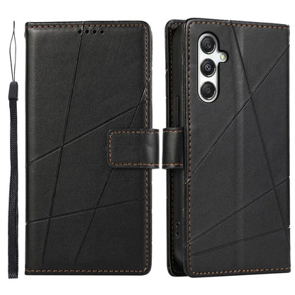 DF-06 For Samsung Galaxy M35 5G Phone Case Line Imprint Leather Wallet Cover