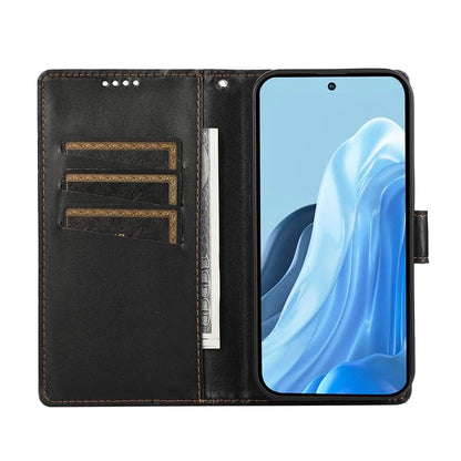 DF-06 For Samsung Galaxy M35 5G Phone Case Line Imprint Leather Wallet Cover
