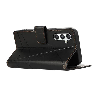 DF-06 For Samsung Galaxy M35 5G Phone Case Line Imprint Leather Wallet Cover