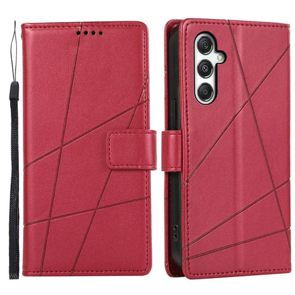 DF-06 For Samsung Galaxy M35 5G Phone Case Line Imprint Leather Wallet Cover