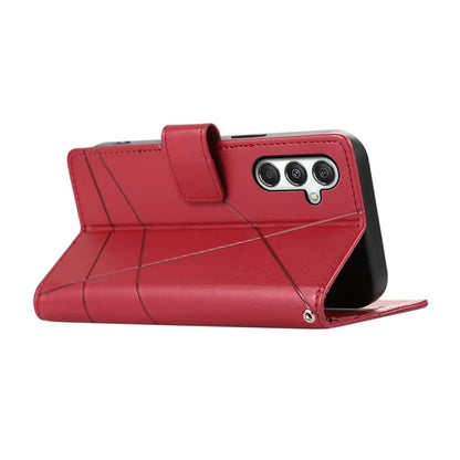 DF-06 For Samsung Galaxy M35 5G Phone Case Line Imprint Leather Wallet Cover