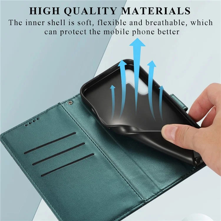 DF-06 For Samsung Galaxy M35 5G Phone Case Line Imprint Leather Wallet Cover