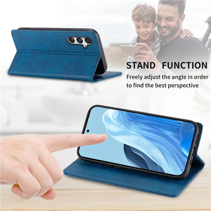 DF-05 For Samsung Galaxy M35 5G Wallet Case RFID Blocking PU Leather Phone Cover