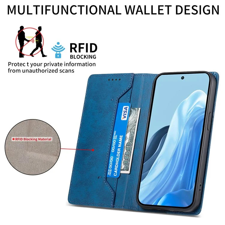 DF-05 For Samsung Galaxy M35 5G Wallet Case RFID Blocking PU Leather Phone Cover