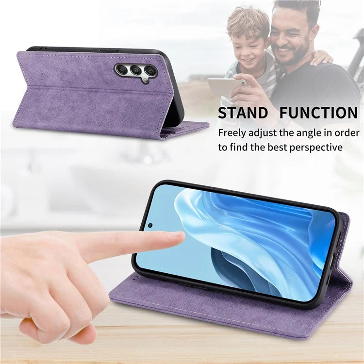 DF-05 For Samsung Galaxy M35 5G Wallet Case RFID Blocking PU Leather Phone Cover