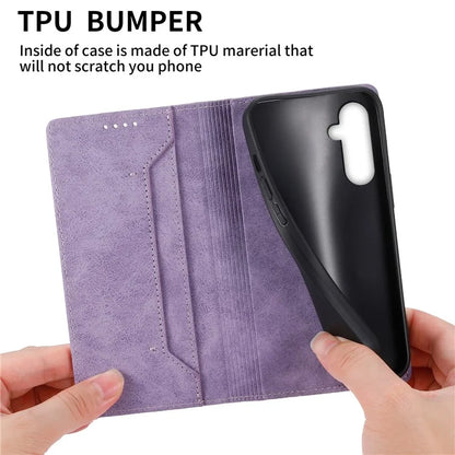 DF-05 For Samsung Galaxy M35 5G Wallet Case RFID Blocking PU Leather Phone Cover