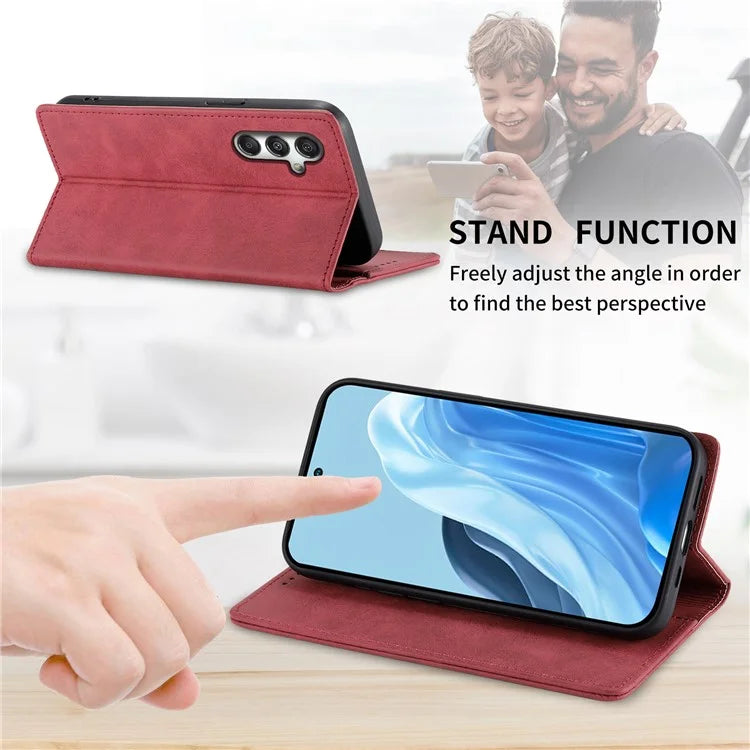 DF-05 For Samsung Galaxy M35 5G Wallet Case RFID Blocking PU Leather Phone Cover