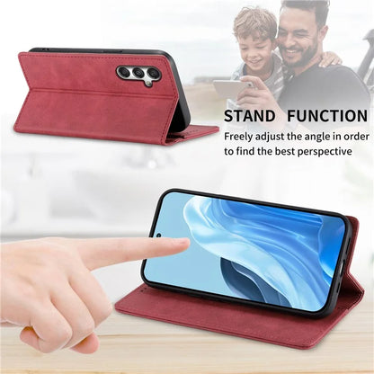 DF-05 For Samsung Galaxy M35 5G Wallet Case RFID Blocking PU Leather Phone Cover