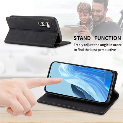 DF-05 For Samsung Galaxy M35 5G Wallet Case RFID Blocking PU Leather Phone Cover