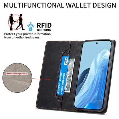 DF-05 For Samsung Galaxy M35 5G Wallet Case RFID Blocking PU Leather Phone Cover