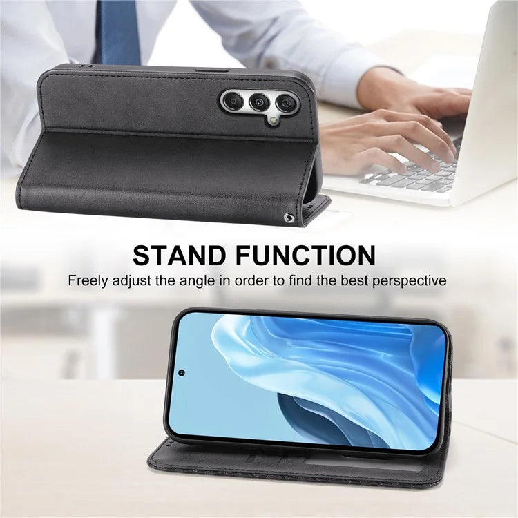 For Samsung Galaxy M35 5G Case Calf Texture PU Leather Phone Cover with Wallet