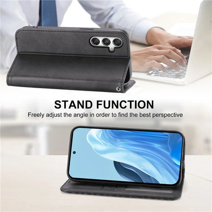 For Samsung Galaxy M35 5G Case Calf Texture PU Leather Phone Cover with Wallet