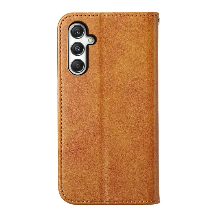For Samsung Galaxy M35 5G Case Calf Texture PU Leather Phone Cover with Wallet