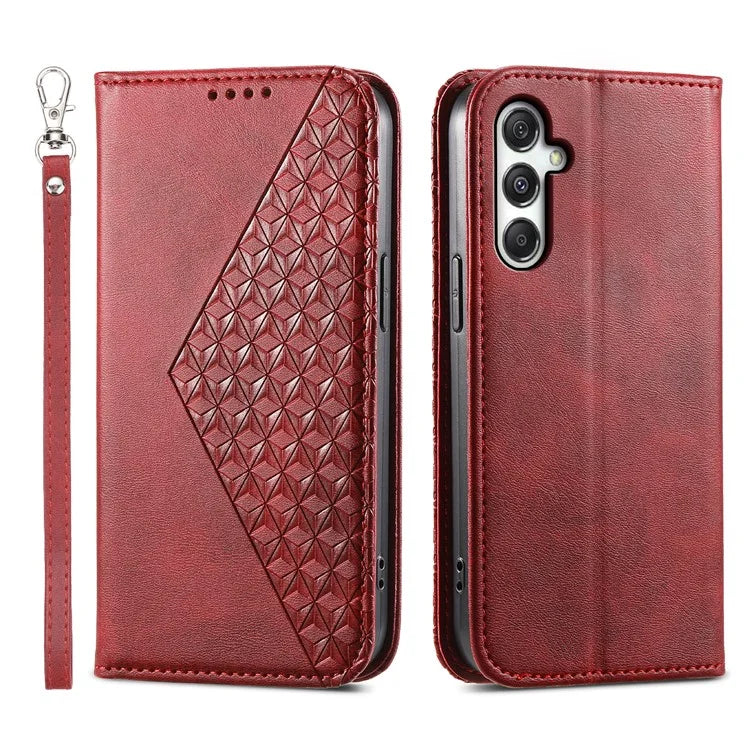For Samsung Galaxy M35 5G Case Calf Texture PU Leather Phone Cover with Wallet
