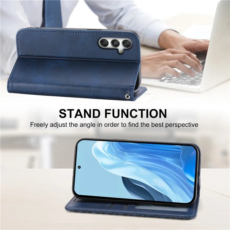 For Samsung Galaxy M35 5G Case Calf Texture PU Leather Phone Cover with Wallet