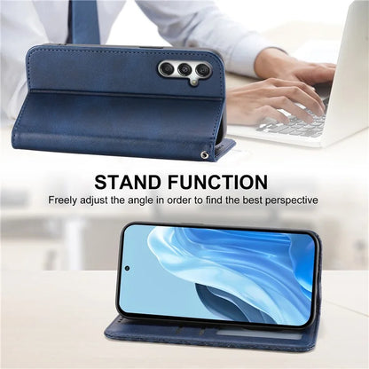 For Samsung Galaxy M35 5G Case Calf Texture PU Leather Phone Cover with Wallet