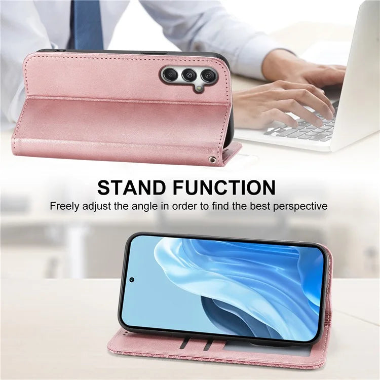 For Samsung Galaxy M35 5G Case Calf Texture PU Leather Phone Cover with Wallet