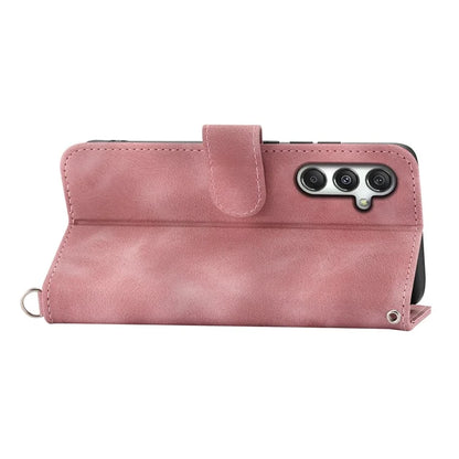 For Samsung Galaxy M35 5G Case Flower Pattern PU Leather Wallet Phone Cover with Strap