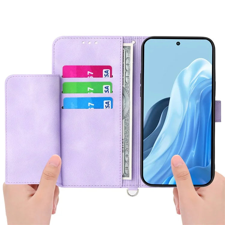 For Samsung Galaxy M35 5G Case Flower Pattern PU Leather Wallet Phone Cover with Strap