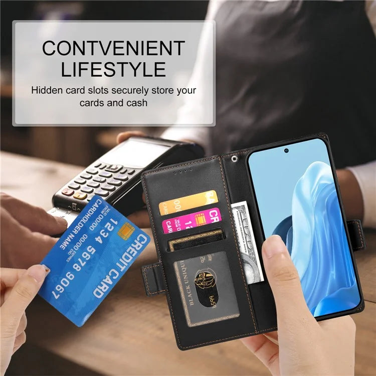 DF-010 For Samsung Galaxy M35 5G Stand Case PU Leather Wallet Phone Cover