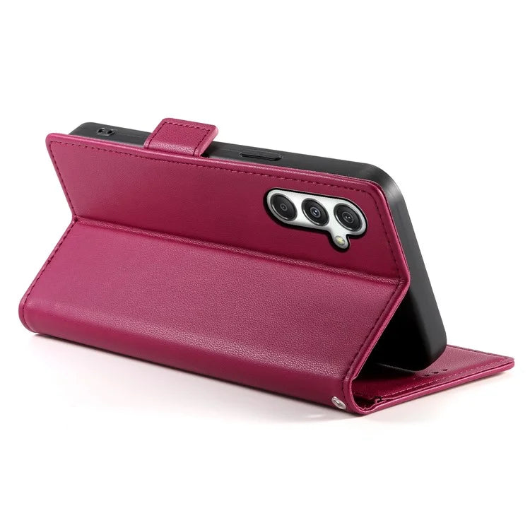 DF-010 For Samsung Galaxy M35 5G Stand Case PU Leather Wallet Phone Cover