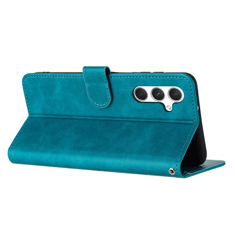 For Samsung Galaxy M35 5G Case Flip Stand PU Leather Wallet Phone Cover Calf Texture