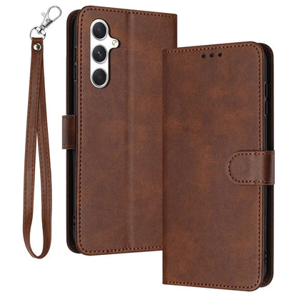 For Samsung Galaxy M35 5G Case Flip Stand PU Leather Wallet Phone Cover Calf Texture