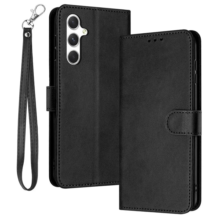 For Samsung Galaxy M35 5G Case Flip Stand PU Leather Wallet Phone Cover Calf Texture