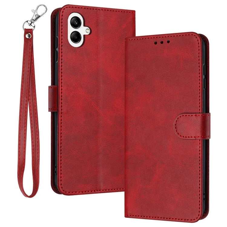 For Samsung Galaxy A06 Case Flip Stand PU Leather Wallet Phone Cover Calf Texture