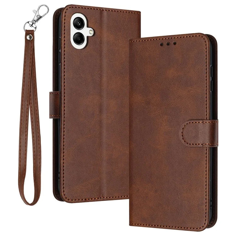 For Samsung Galaxy A06 Case Flip Stand PU Leather Wallet Phone Cover Calf Texture