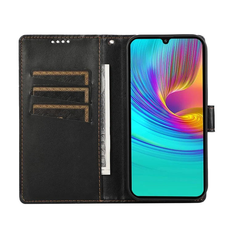 DF-06 For Samsung Galaxy A16 5G Phone Case Line Imprint Leather Wallet Cover