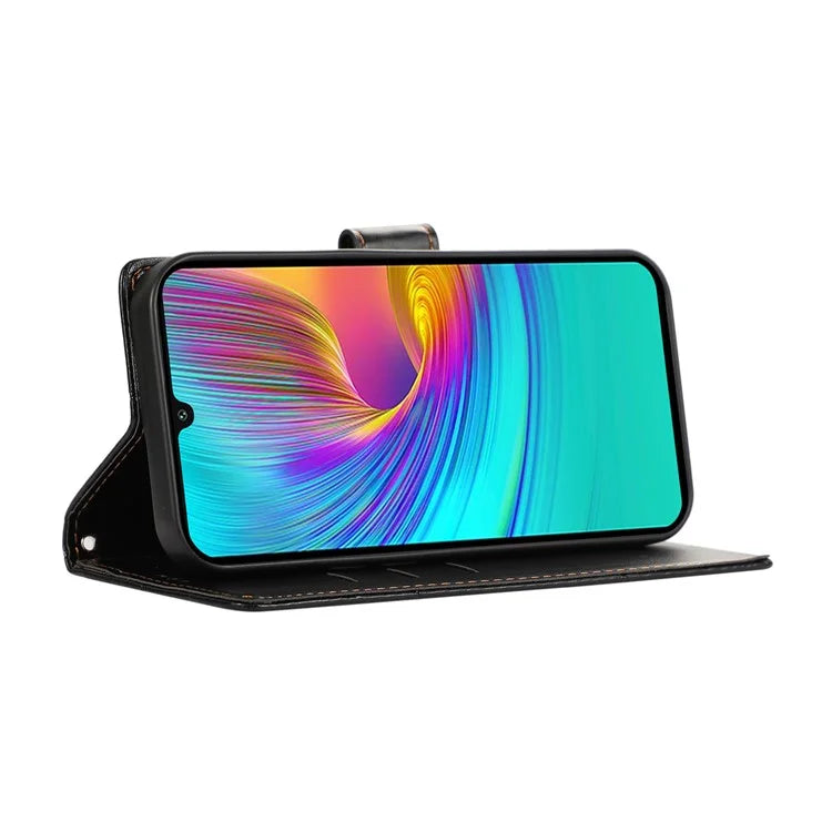 DF-06 For Samsung Galaxy A16 5G Phone Case Line Imprint Leather Wallet Cover