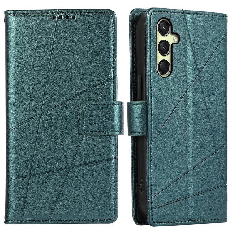 DF-06 For Samsung Galaxy A16 5G Phone Case Line Imprint Leather Wallet Cover
